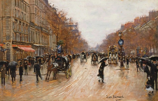 Scene de boulevard a Paris by Jean Beraud